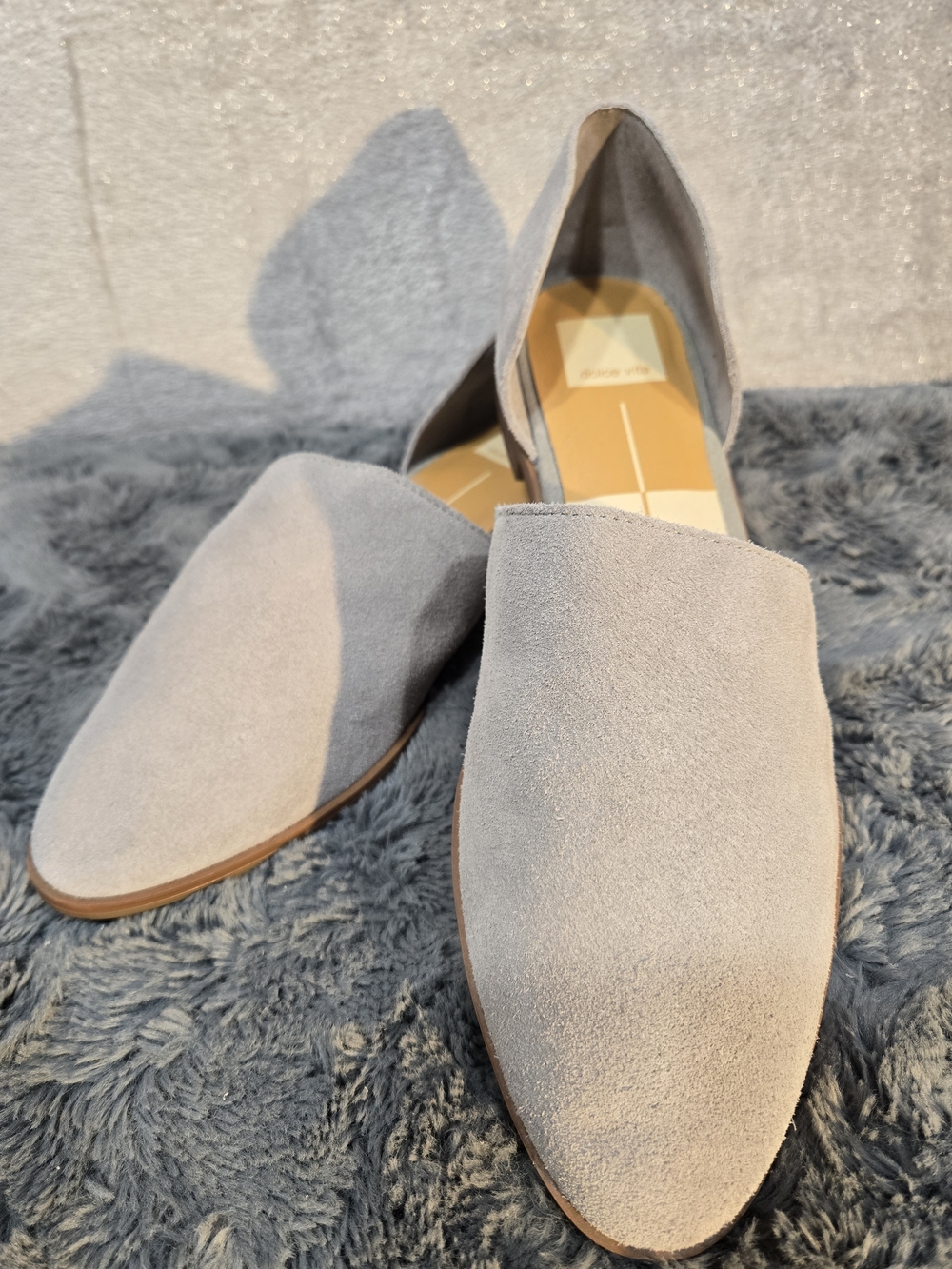 Dolce Vita Light Gray Suede Leather Cole Slip On Flats